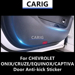 For CHEVROLET ONIX/CRUZE/EQUINOX/CAPTIVA Door Anti-kick Sticker Modified Carbon Fiber Interior Car Film Accessories Modification