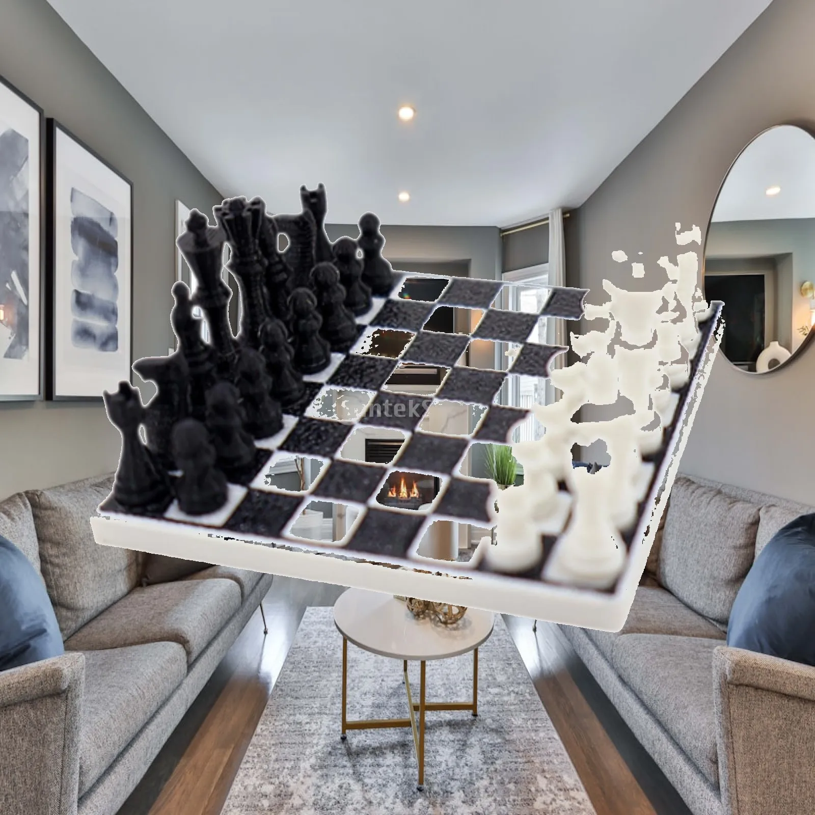 Échiquier pour maison de poupée à l'échelle 1:12, accessoires de simulation, jouet, accessoires de décoration pour maison et salon