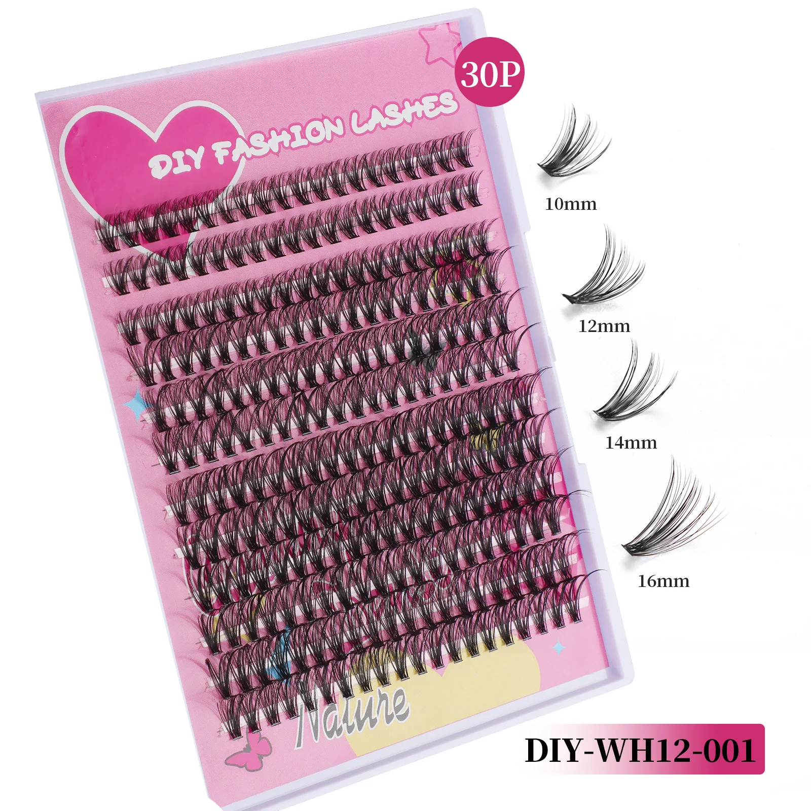 Segmentado Falso Eyelash Extensão Set para Mulheres, Natural Dense, Maquiagem Tool, 124 Clusters