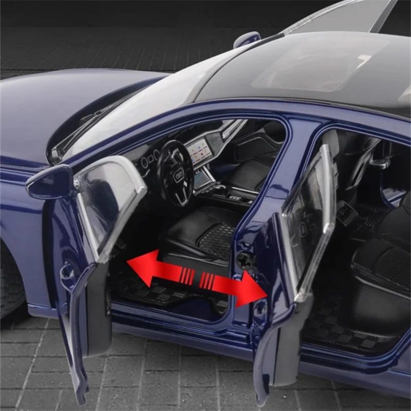 Nuovo modello di auto in scala in lega AUDI A6 1:24 pressofuso in metallo suono e luce in miniatura collezione di veicoli per auto regalo per auto