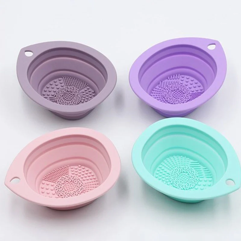 Silicone Foldable Makeup Brush Cleaner, Brush Scrubber Bowl, Portable Washing Tool Cosmetic Brush Cleaner view 5