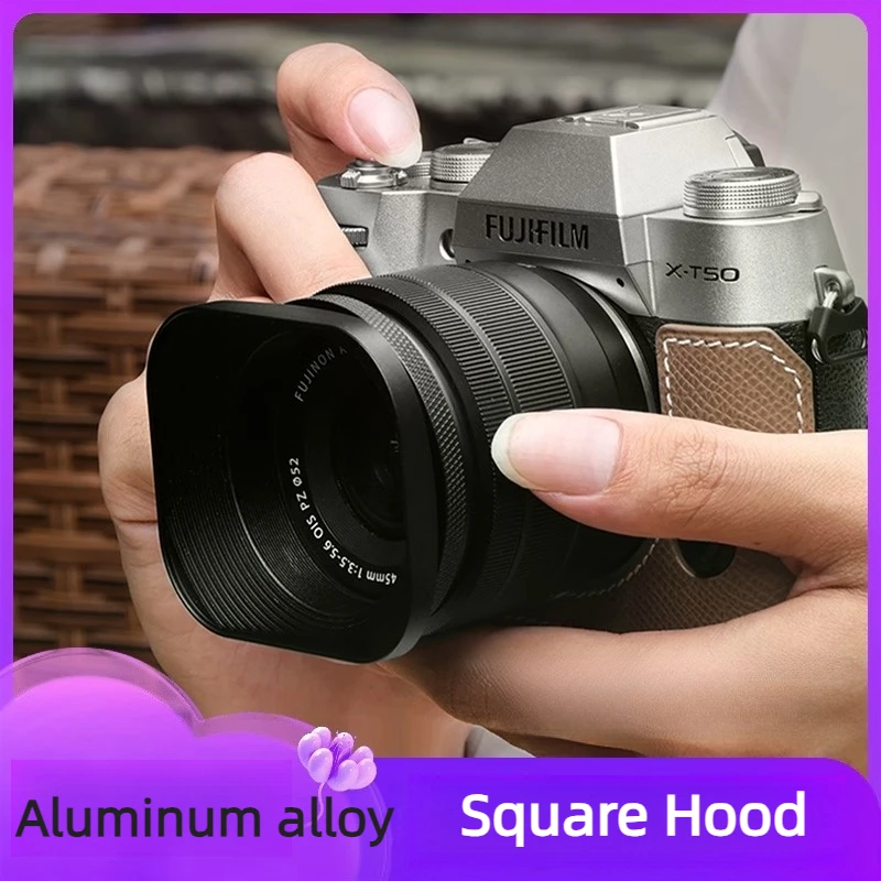 Aluminum alloy square Mirrorless camera Lens Hood for Fuji XT-20 X-T5 X-T30 II X-S20 X-H2S X100V X-Pro3 X-E4 For NIKON CANON