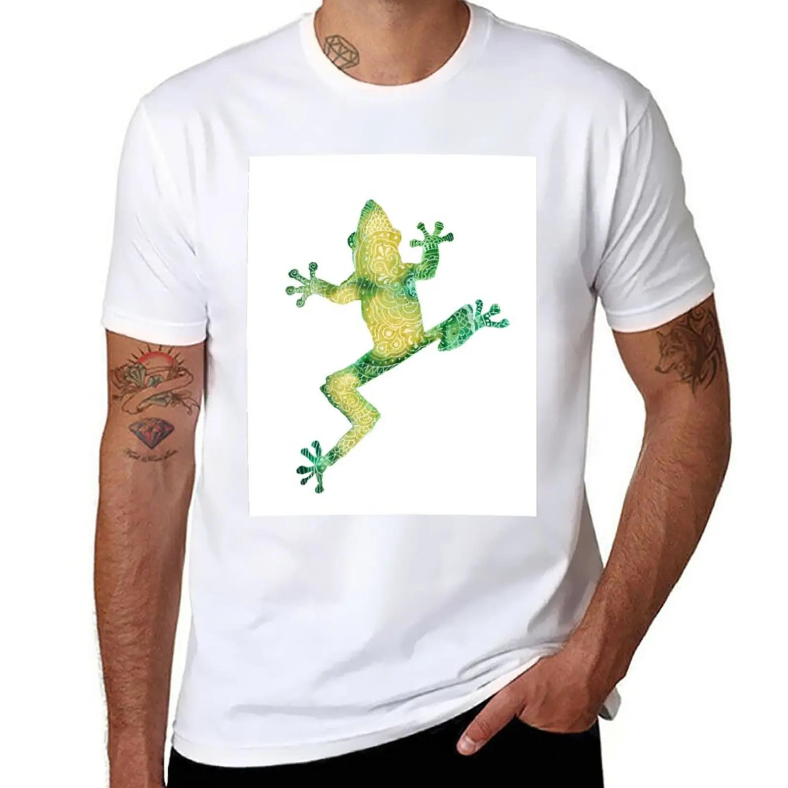 Frog Zentangle T-Shirt oversized cute tops cute clothes Men's t-shirt