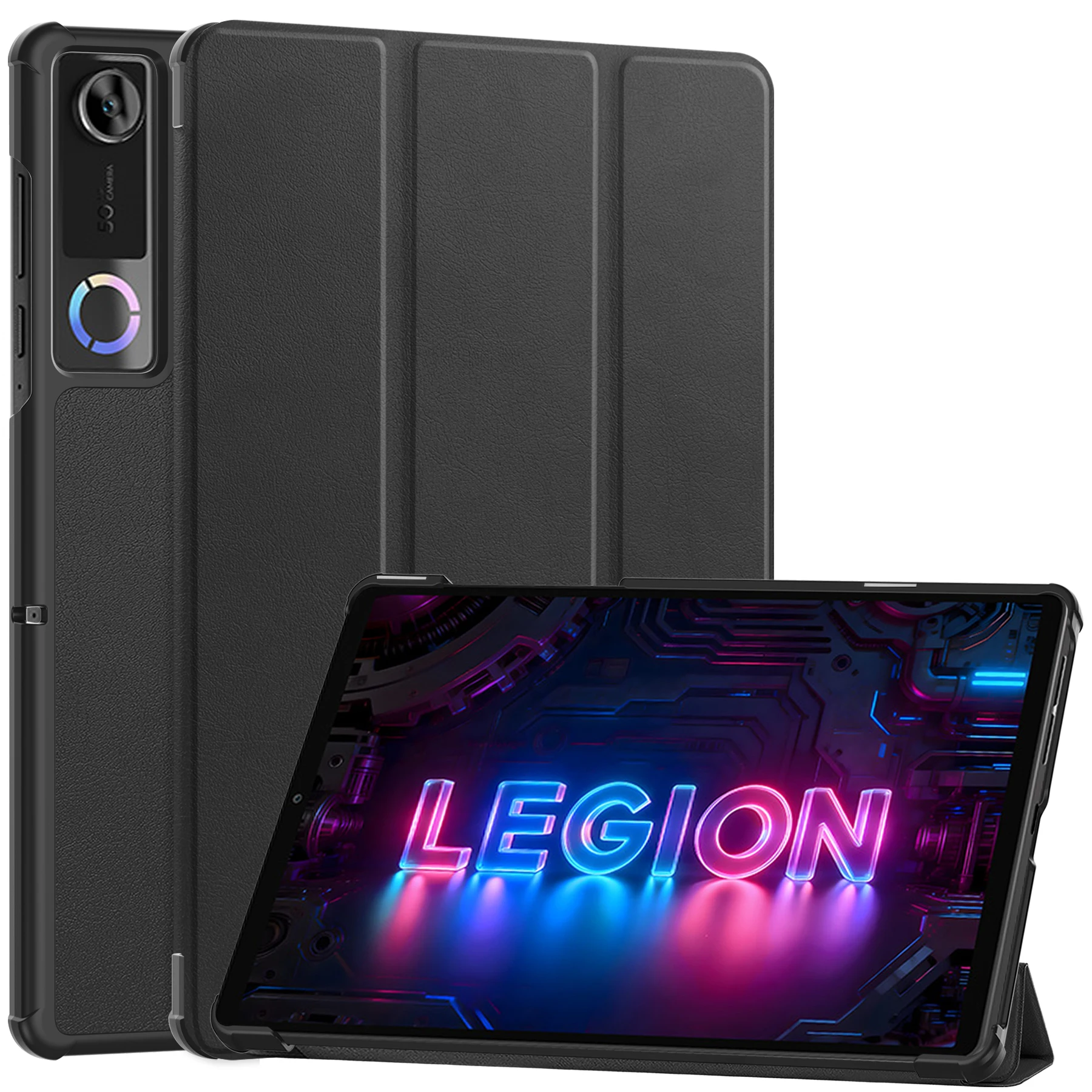 Tablets Case For 2026 New Lenovo Legion Y700 5TH Gen5 Gaming Tablet PC 8.8'' TB323FU PU Leather Trifold Caster Hard Shell  Cover