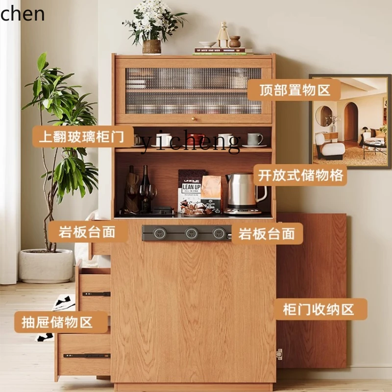 ZML dining table crevice slab dining side cabinet  storage wall integrated high cabinet separate small narrow island cabinet