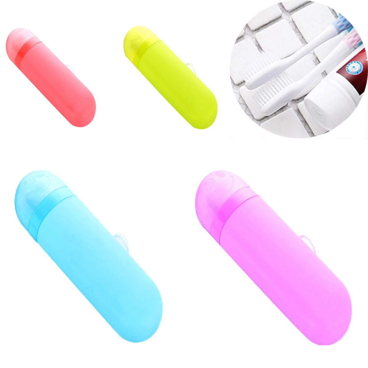 1Pc Portable Toothbrush Holder Case Box Tube Cover Dust-proof Travel Hiking Camping Toothbrushes Home Bathroom Accessories