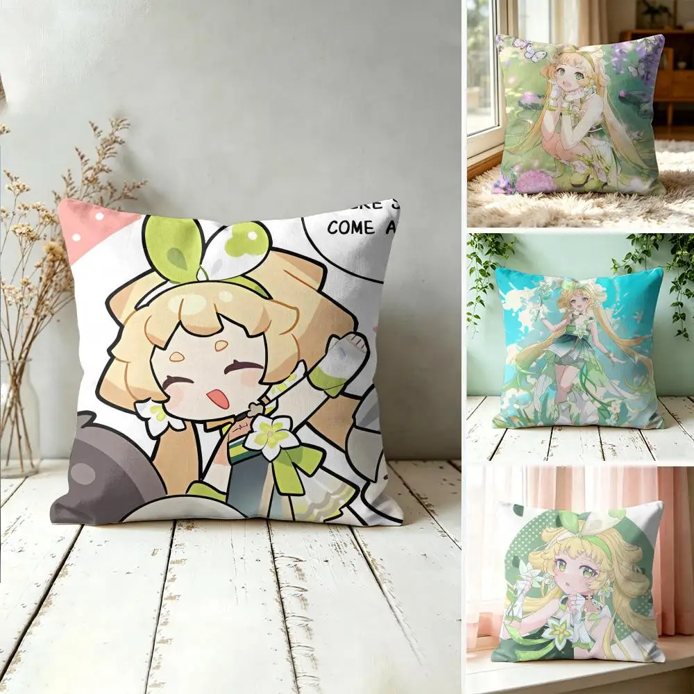 Verina Cute Wuthering Waves Cushion Cover Square Short Plush Pillow Case Living Room Sofa Home Decor Funda 40X40