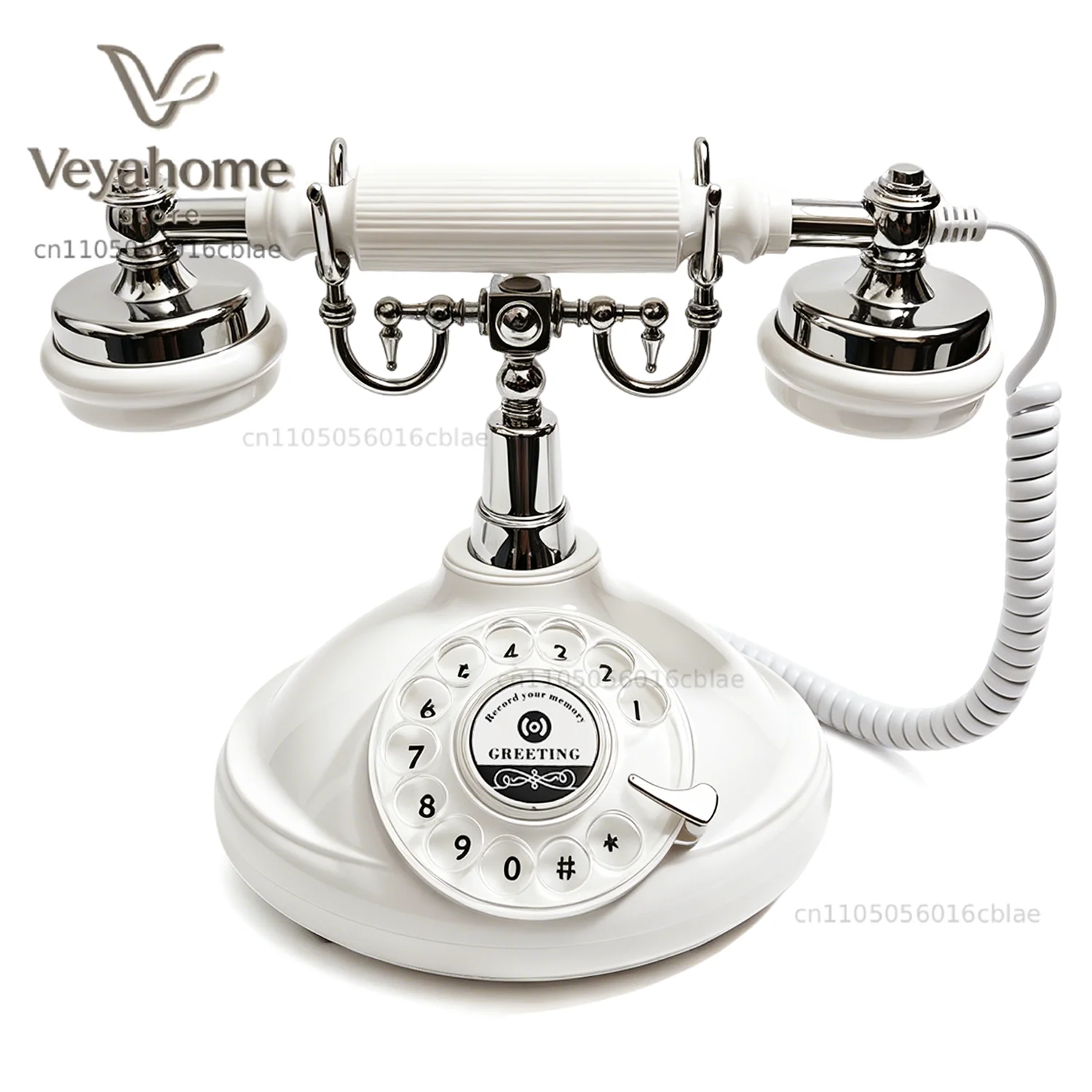 Voice Guestbook Telphone Wedding Telephone Capacity Vintage Rotary Recording Phone Customized Message for Wedding Birthday Party