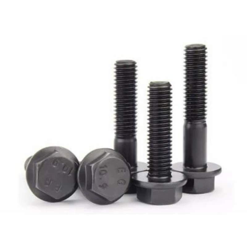 2~40pcs GB5789 Grade 10.9 Carbon Steel Hex Flange Bolts Smooth Washer Face Screws Full/Half Thread M6 M8 M10 M12 M14 M16