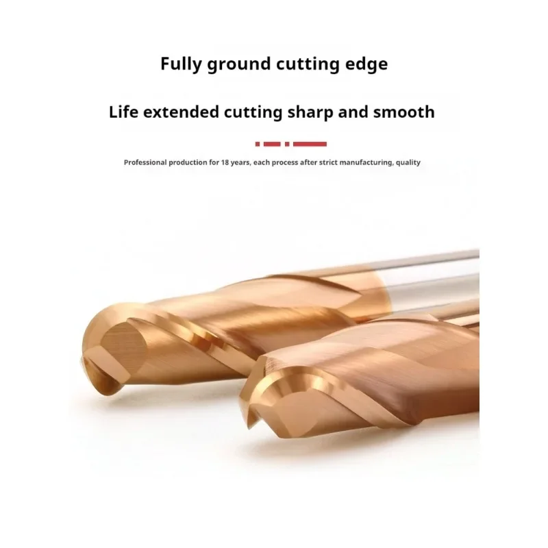 HRC58 2 Flutes Carbide Ball Nose End Mill Tungsten steel Cutter CNC Router Bit Milling Tool R0.5 R1 R2 R3 R4 R5 R6 Cutting tools