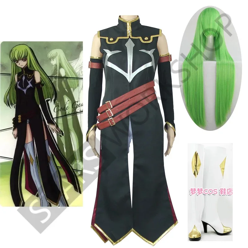 ชุดคอสเพลย์ควีนซีซีจากอนิเมะ Code Geass ชุดแม่มดสีดำ พร้อมรองเท้า วิกผม สำหรับงานฮาโลวีน งานคาร์นิวัล งานปาร์ตี้  รับตัดตามสั่ง