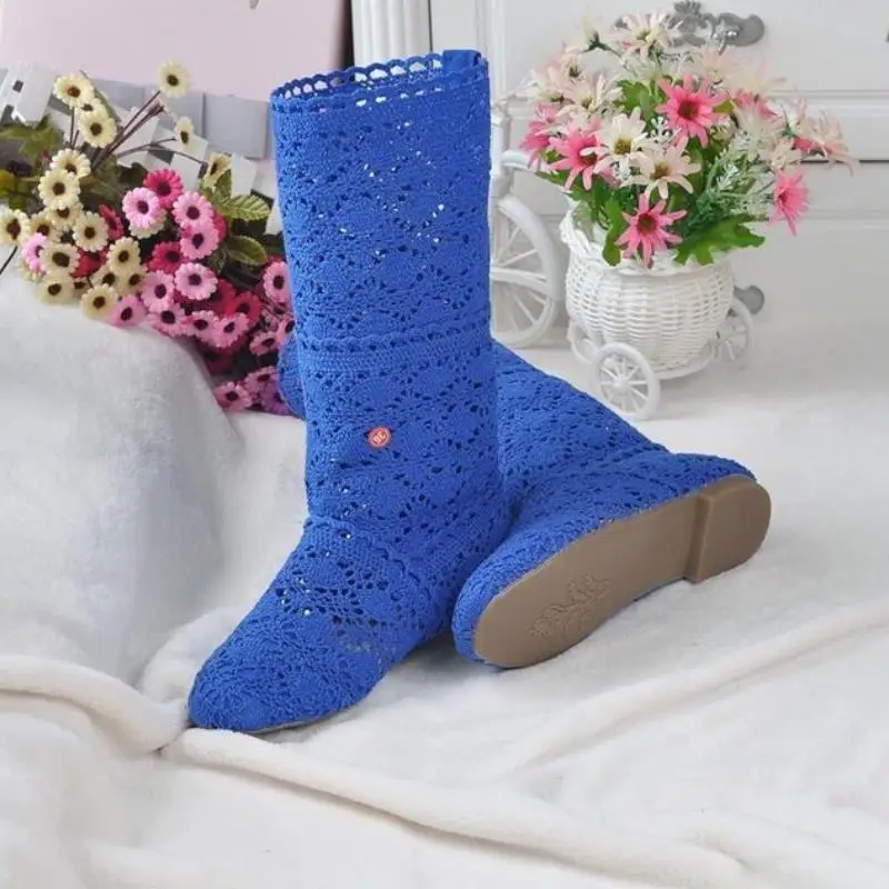 Crochet summer boots boots new shoes lace hollow crochet boots XL hollow fashion women\'s boots