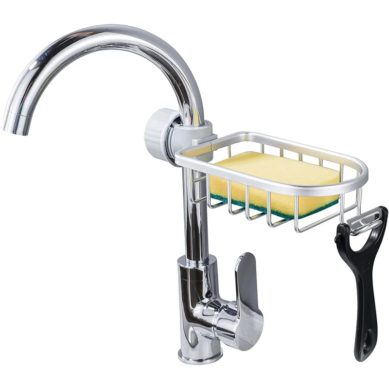 Durable Kitchen Sink Drain Rack Sponge Storage Faucet Holder Soap Drainer Shelf Basket Organizer Bathroom Accessories