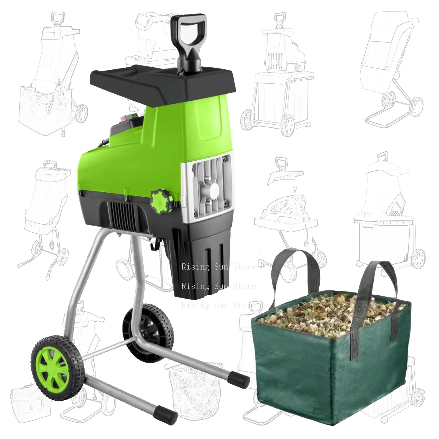 2800W Professional Silent Garden Branch Shredder, Silent Start Branch Shredder, Eco-friendly Garden and Courtyard