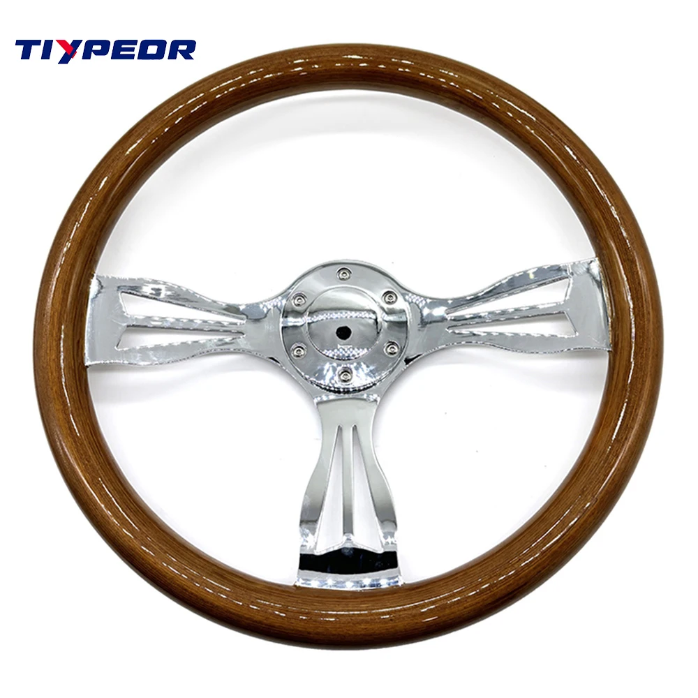 15inch 380mm hollow bracket steering wheel racing modified universal drift retro solid wood steering wheel