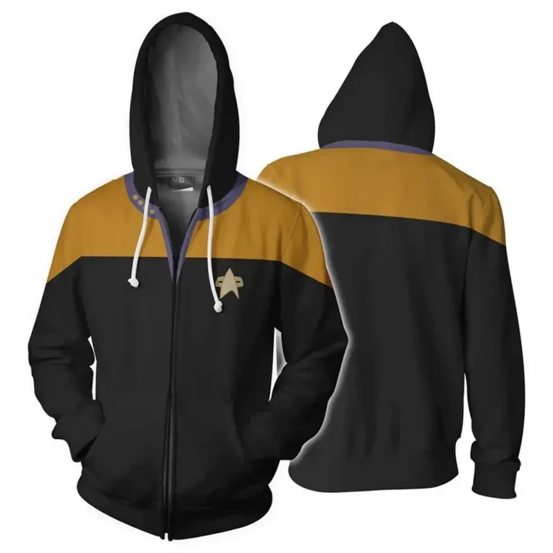 Coslan Star Voyager Command Cosplay Star Kostuum Hoodie Trek Hoodie Hoge kwaliteit 3D Print Rits Lente Jas Sweatshirts