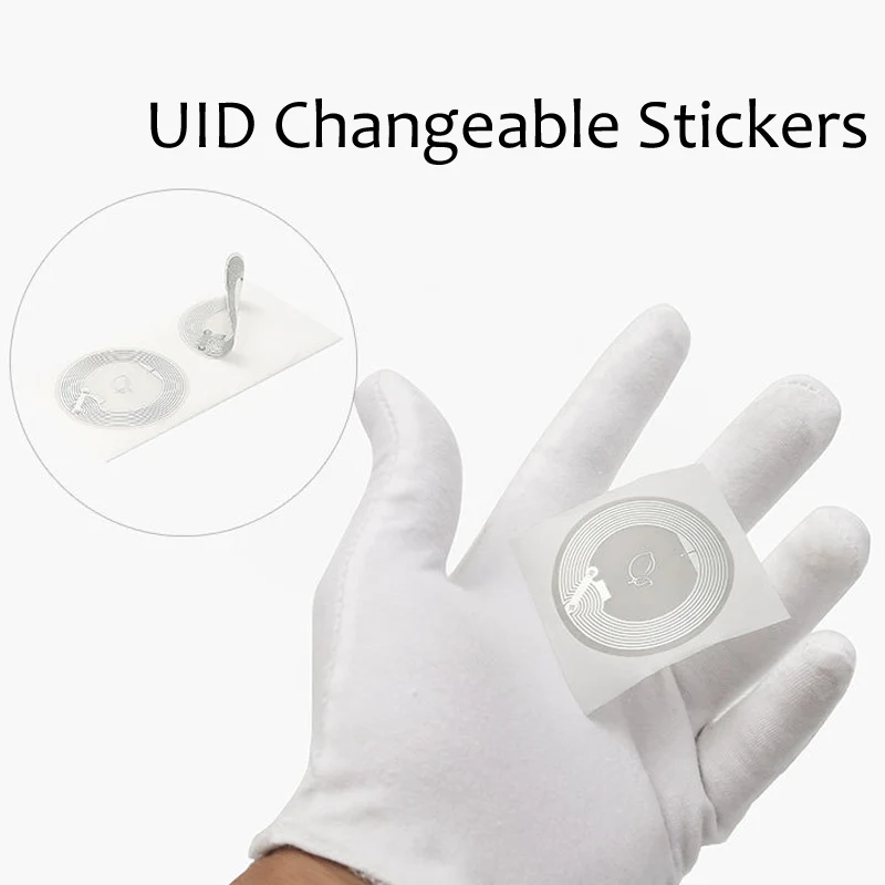 UID 변경 가능 S50 1K NFC 스티커, 습식 상감 NFC 태그 섹터 0 블록 0 재기록 가능 공백 카드 복사 클론, 13.56mhz, 10 개