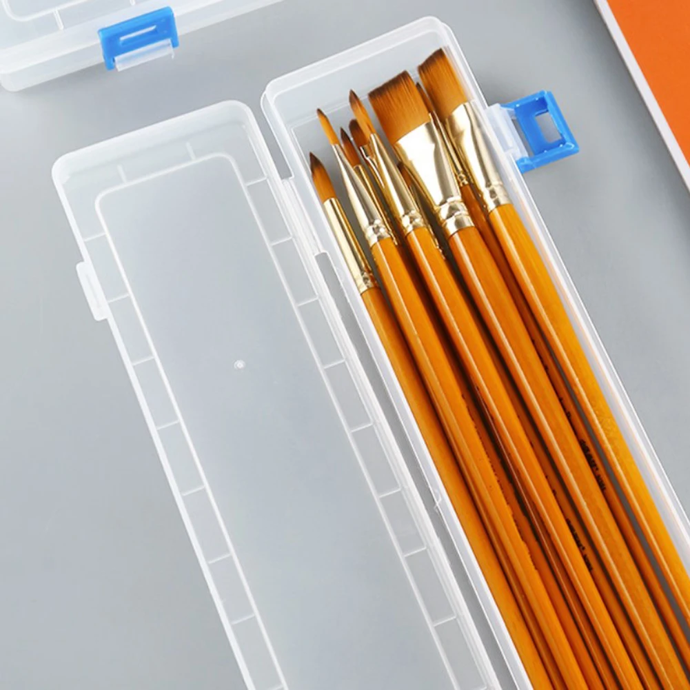 Portable Tool Box Brush Organizer Painting Pencils Bag Transparent Watercolour Pen Container Storage Organizer Makeup Tools