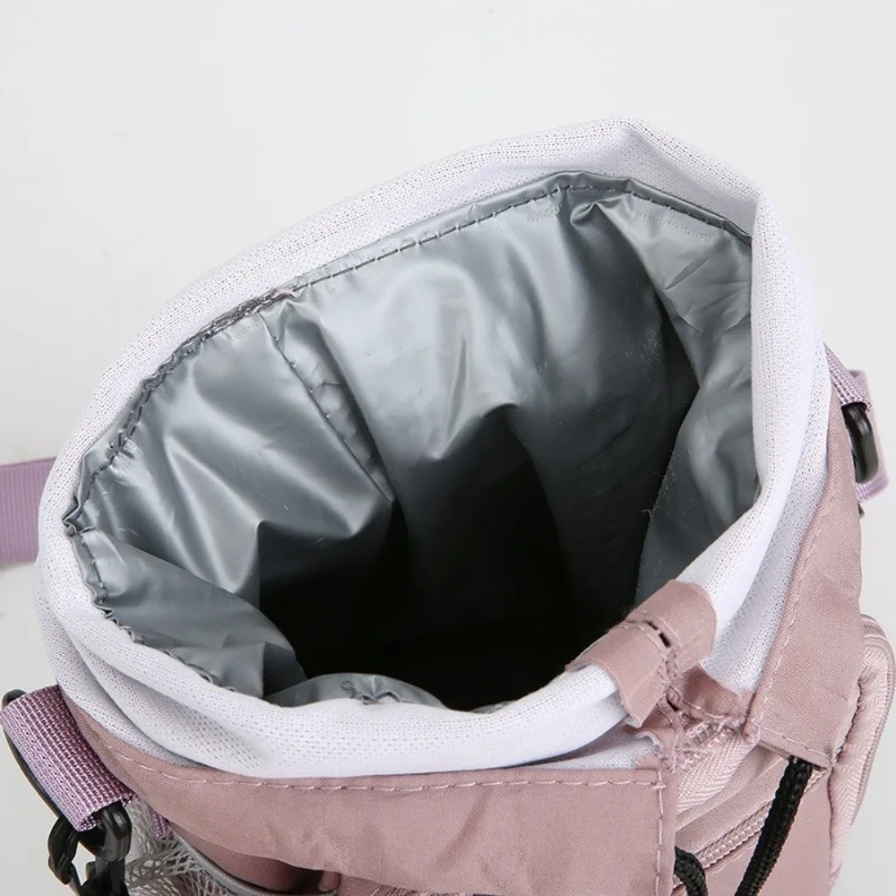 Nylon Water Bottle Holder Bag Water-resistant Large Capacity Insulating Cup Sleeve with Strap Portable Sling Purses