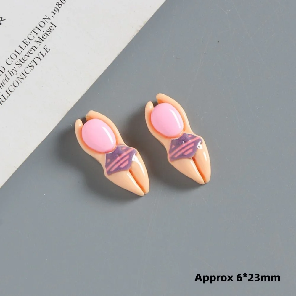 1/6 pcs New Funny Design Resin Shoes Ornaments Colorful Swimming Sandals Shoes Decoration Kawaii Cartoon Charms Gifts