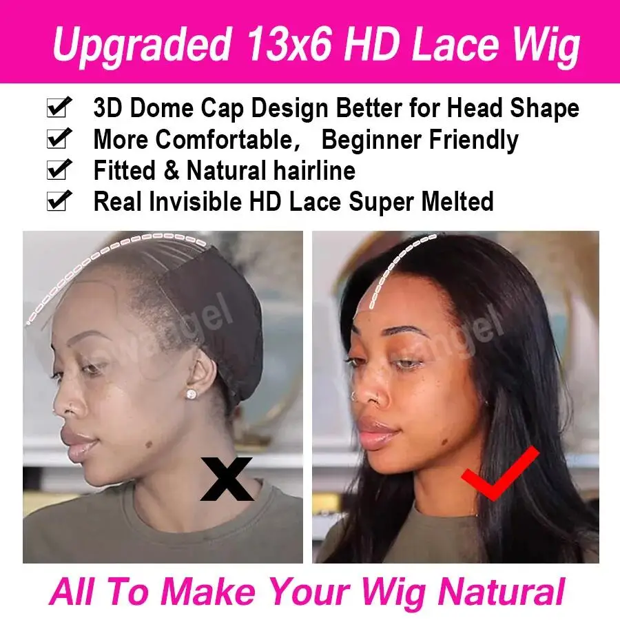 # 1 جت أسود HD شعر مستعار الدانتيل 13x6 خصلات الشعر المستعار الإنسان 250% حريري مستقيم ابيض عقدة HD الدانتيل الشفاف الباروكات غلويليس للنساء