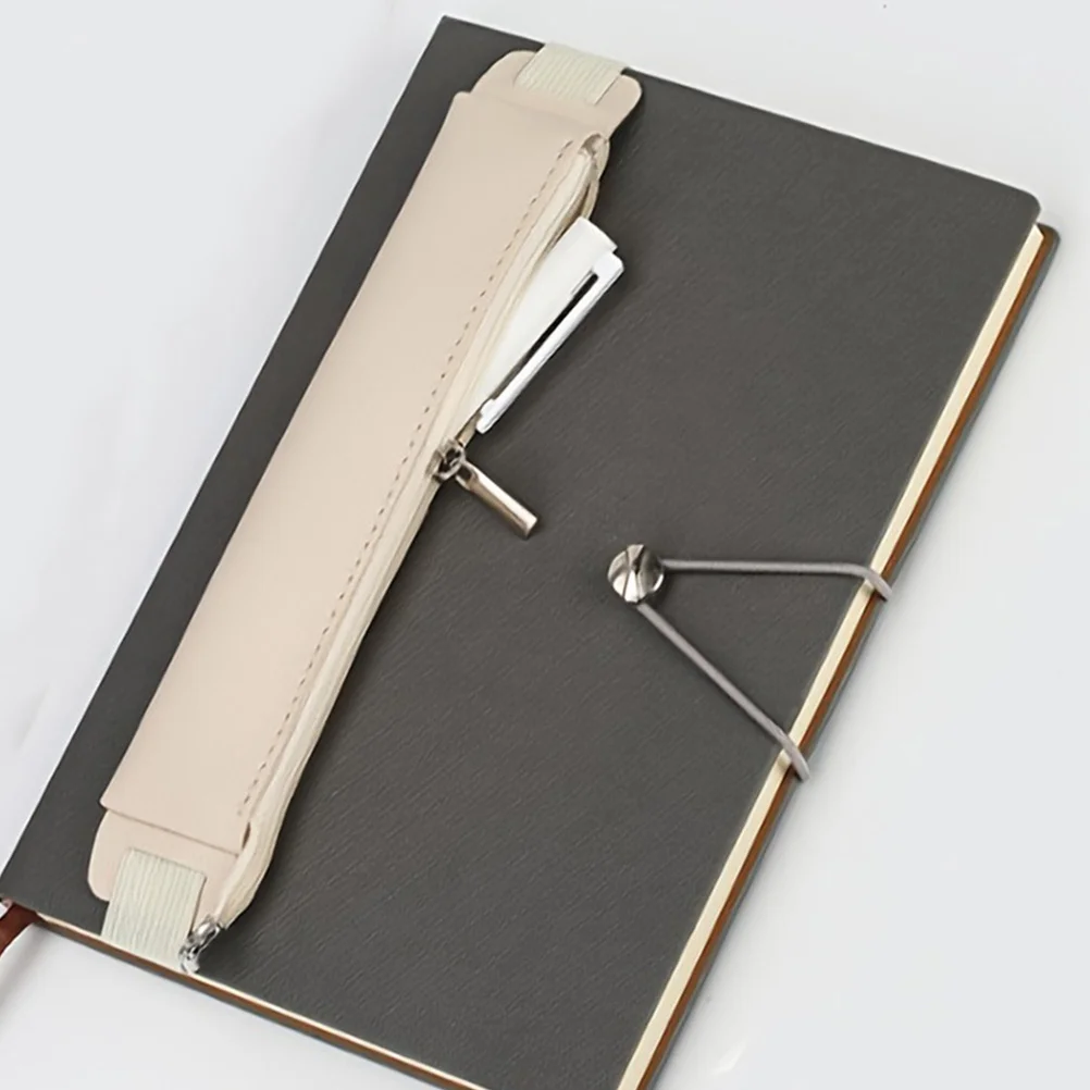2 Pcs Journal Case Pencil Stationery Notebook Binder Zipper Pouch Small Holder Elastic Wraps
