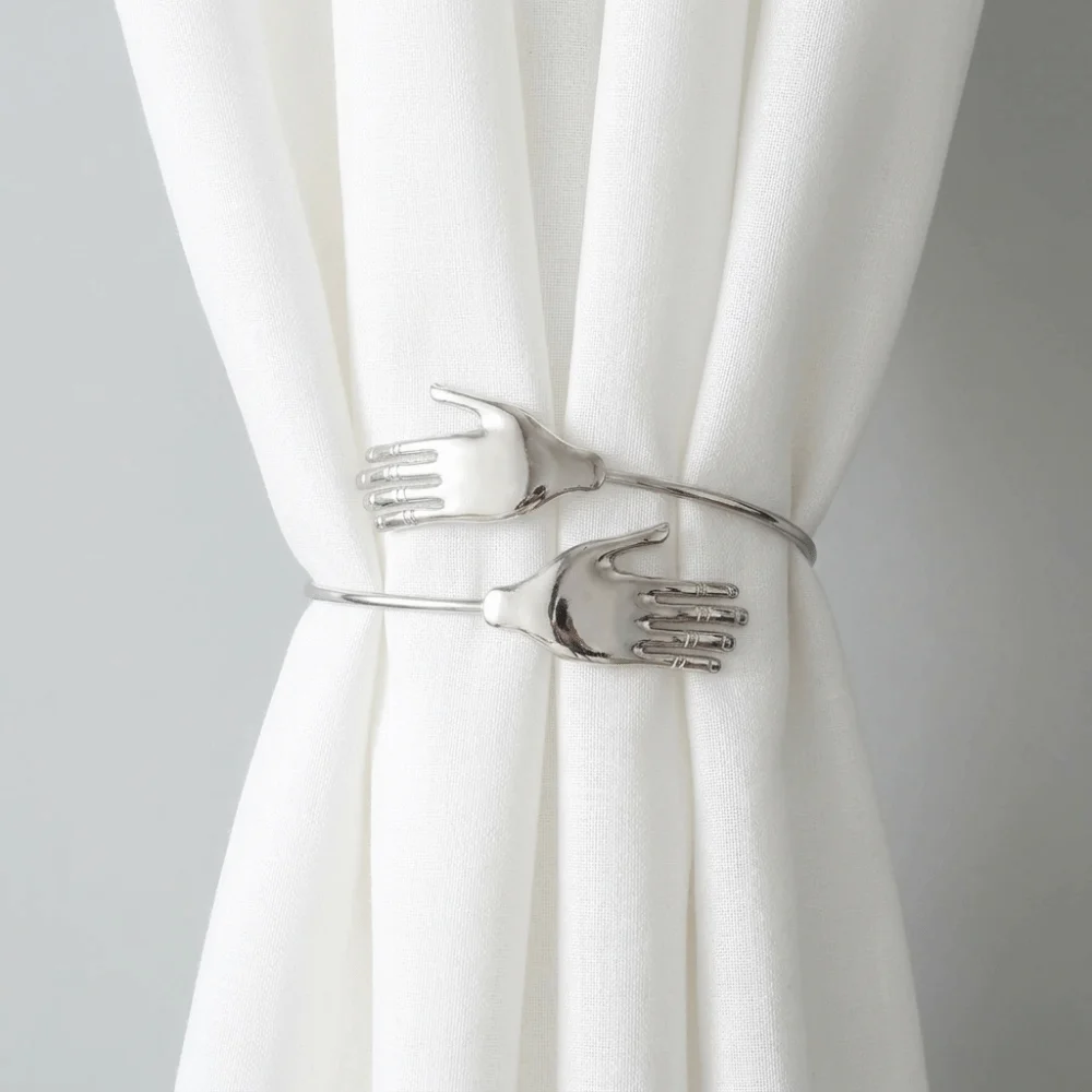 U-Shaped Design Curtain Holdback Heavy Duty Decorative Curtain Tiebacks Universal Hand Shaped Curtain Hook Window Decor