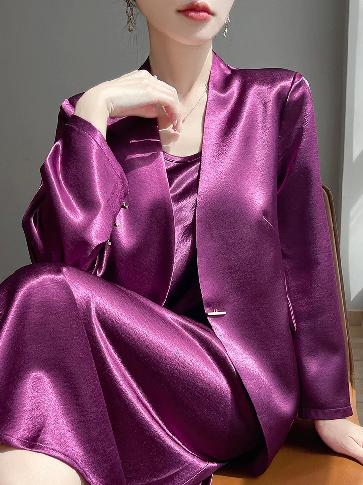 

Эффект похудения V-Ne, повседневный женский костюм, пальто, весна-лето, новый свободный крой, однотонный узор, модный универсальный...