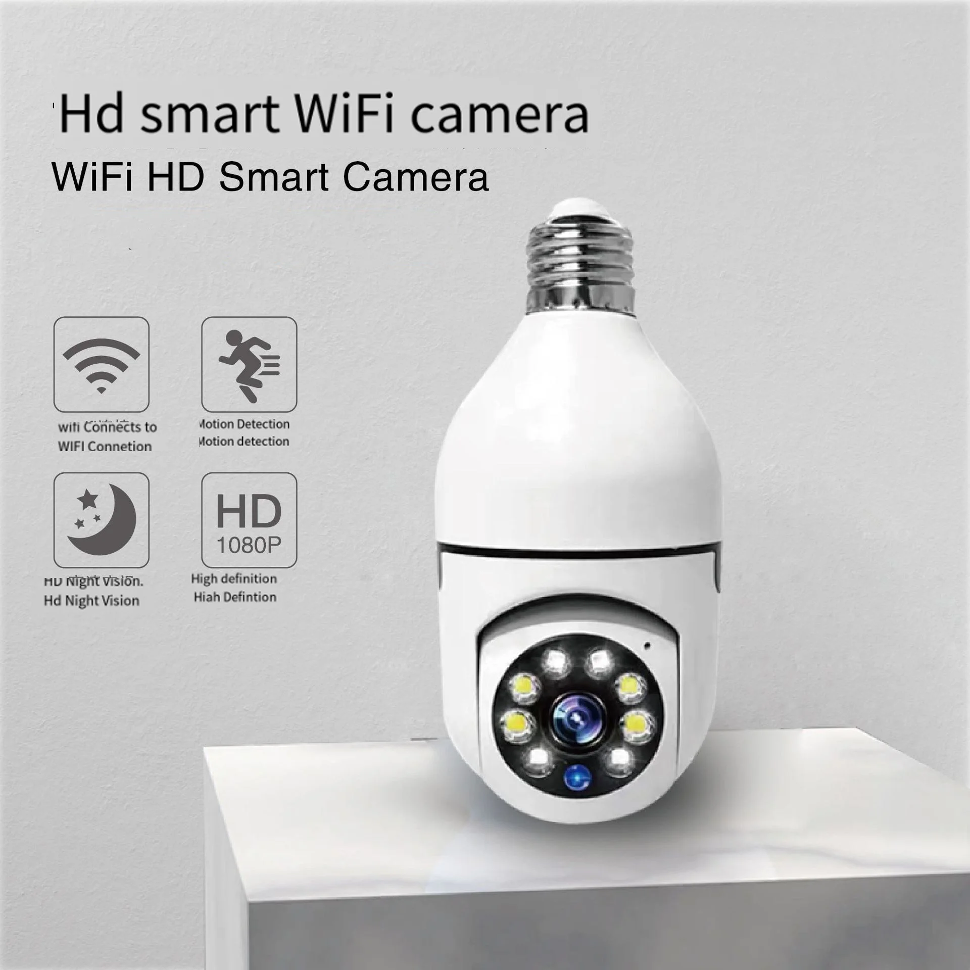 Bulb Surveillance Camera Night Vision Wireless 360° Wifi IP PTZ Outdoor Camera Indoor Security Monitor Wifi Camera Smart Securit