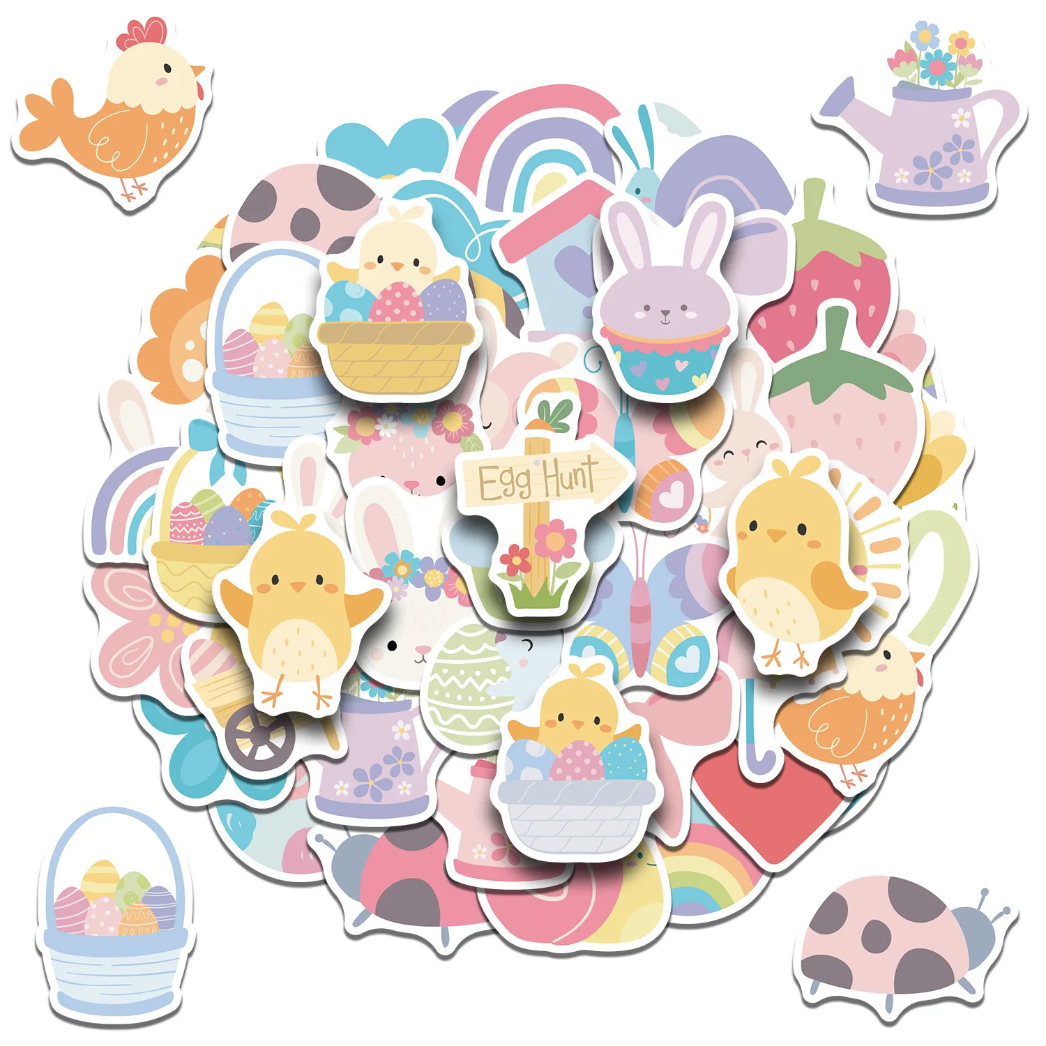 50PCS New Easter Graffiti Stickers Freshness CartoonDecal Decoration Laptop Phone Guitar Helme tMotorcycle Classic Children Toy