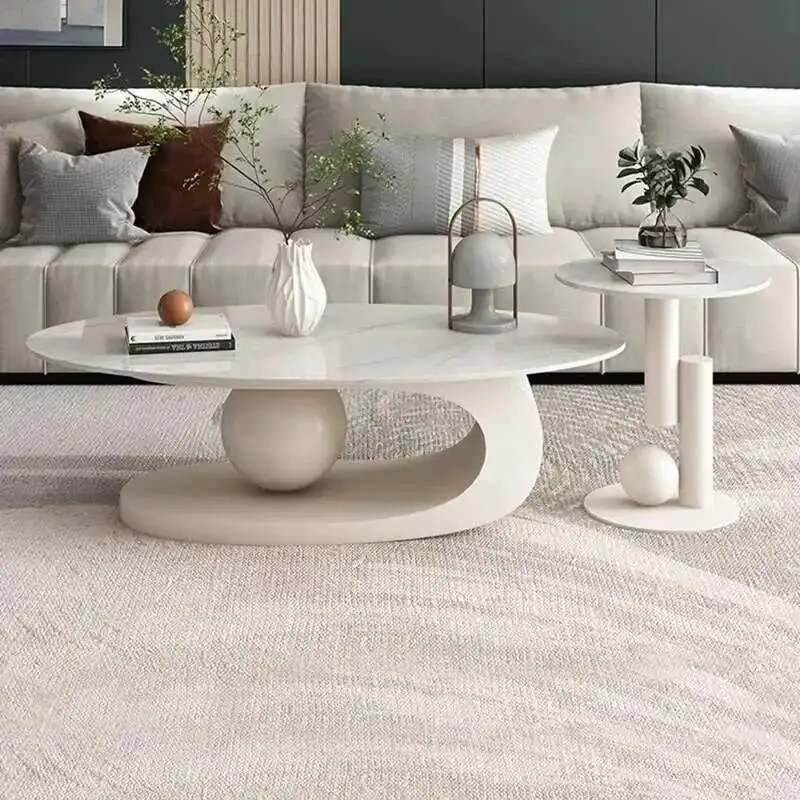Center Table White Luxury Marble High Modern Vanity Elegant Minimalist Coffee Table Funky Tavolino Da Salotto Home Furnitures