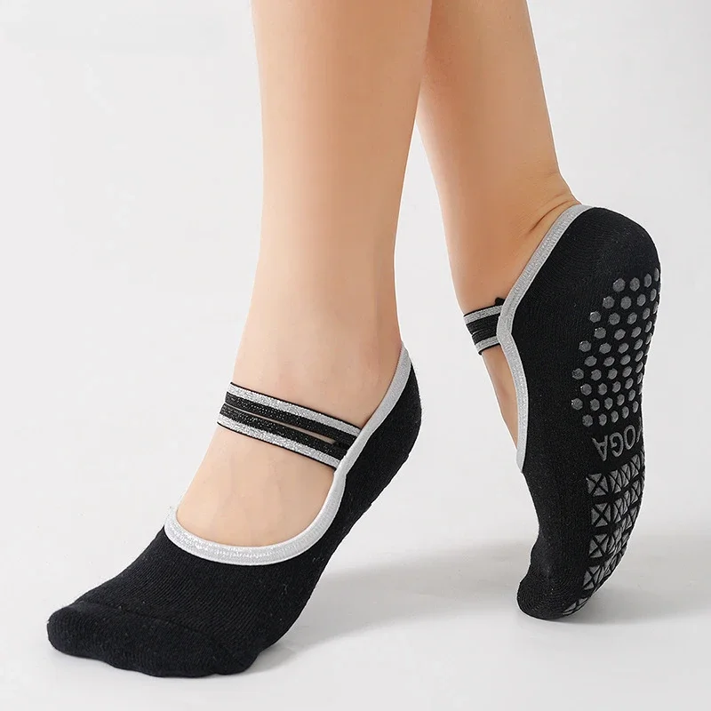 

Silicone Anti-slip Yoga Socks Women Backless Breathable Bandage Pilates Socks Professional Floor Fitness Gym Dance Sports Socks