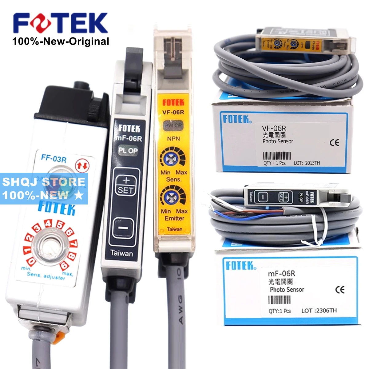 

FOTEK 100%-НОВЫЙ MF-06R VF-06R FF-06R FF-03R FPR-51 Оптоволоконный усилитель Датчик положения Оригинал