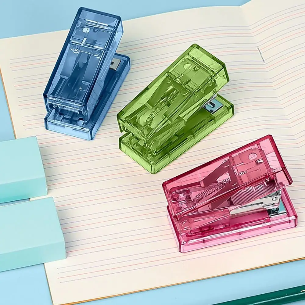 Mini Mini Stapler with 1000 Staples Multifunction Paper Binder Set Transparent Effortless Office Binding Tools Stationery