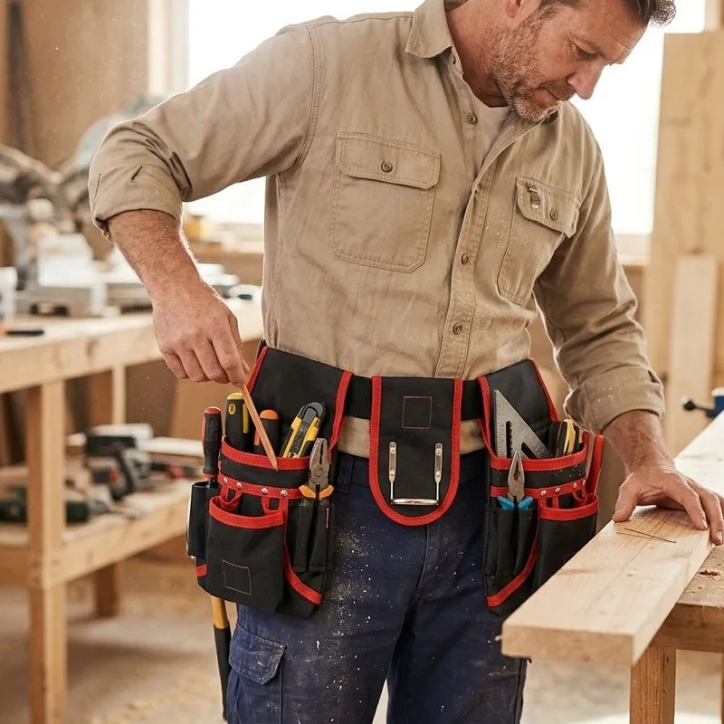 Repair tool kit belt, tool storage belt, waist bag, multifunctional, adjustable, multi-pocket