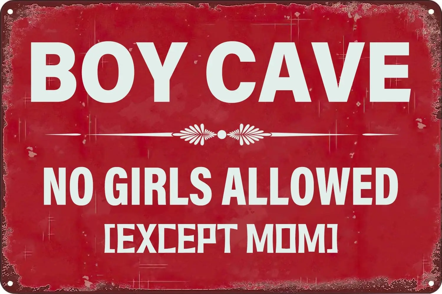 Vintage Metal Tin Signs Boy Cave No Girls Allowed Except Mom Retro Poster Boy Room Wall Door Sign Decor for Teen Boys Bedro sign