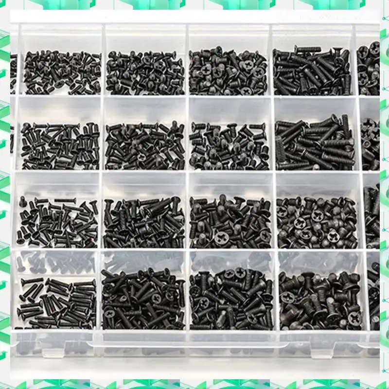 

FIZP 720Pcs Countersunk Flat Head Mini Screw Set M1.4 M1.7 M2 M2.5 M3 Carbon Steel Computer Notebook Laptop Screws Kit