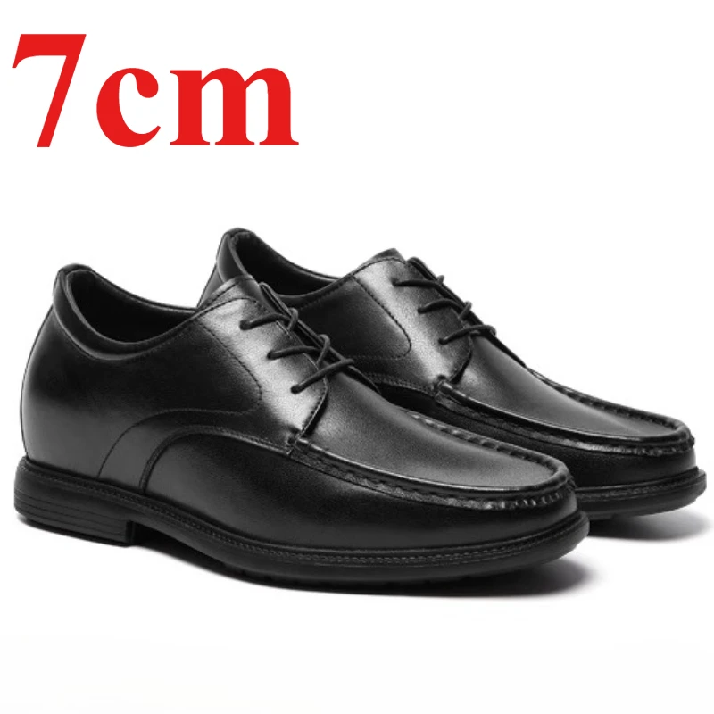 

Height-increasing Shoes for Men's Dress Leather Shoes Increase 7cm Casual Derby Shoes Lightweight Comfortable Invisible Elevator
