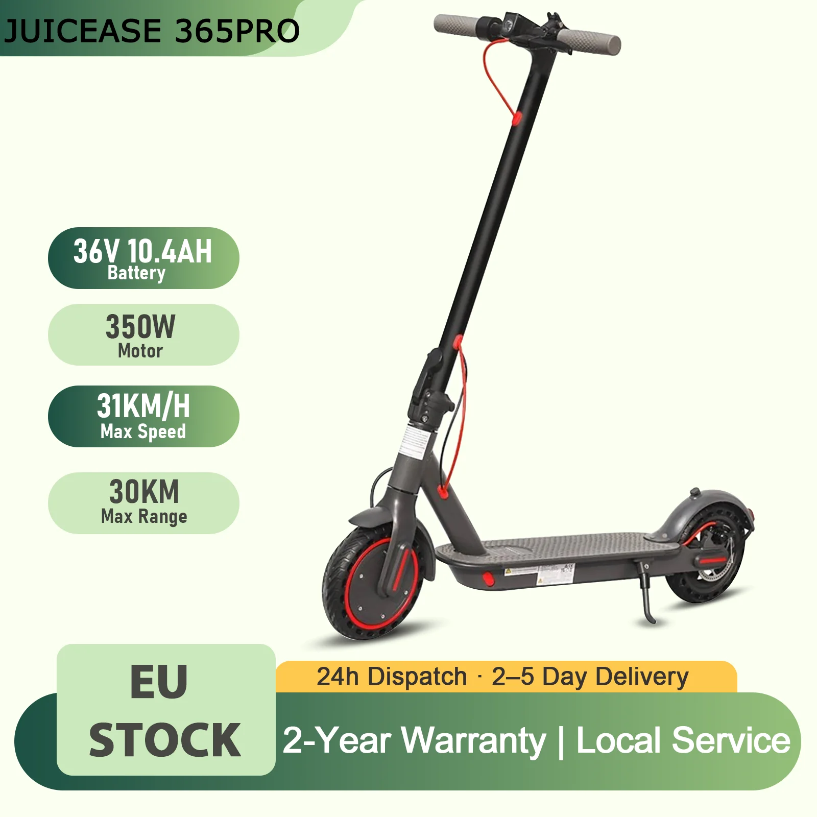 JUICEASE 365PRO Scooter elettrico per adulti 36V 10.4Ah HC Batteria 31 km/h Gamma massima 30KM 350W Motore con Smart APP Pieghevole EScooter