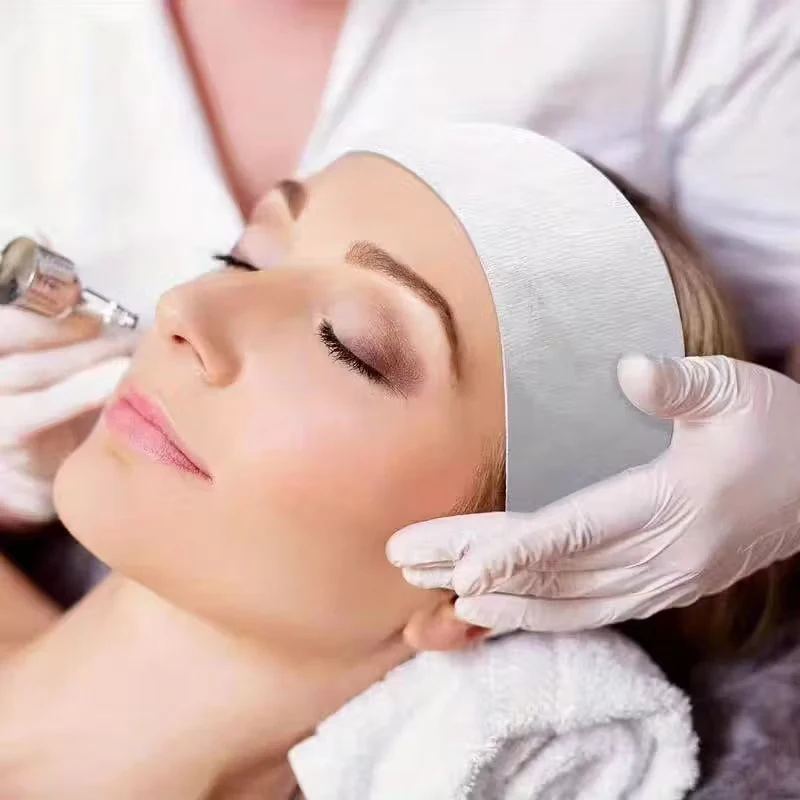 10/50/100 قطعة عصابات رأس للاستعمال مرة واحدة سبا صالون الوجه عقال أسود أبيض وردي مطاطا قابل للتعديل ماجيك الشريط العناية بالبشرة ملحق #4