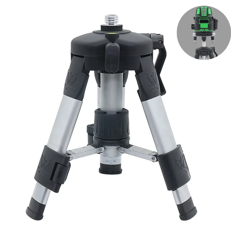 Height-adjustable Metal Tripod for Laser Level 5/8 inch Mounting Thread 24-41cm Aluminum Alloy Holder Line Laser Accessories