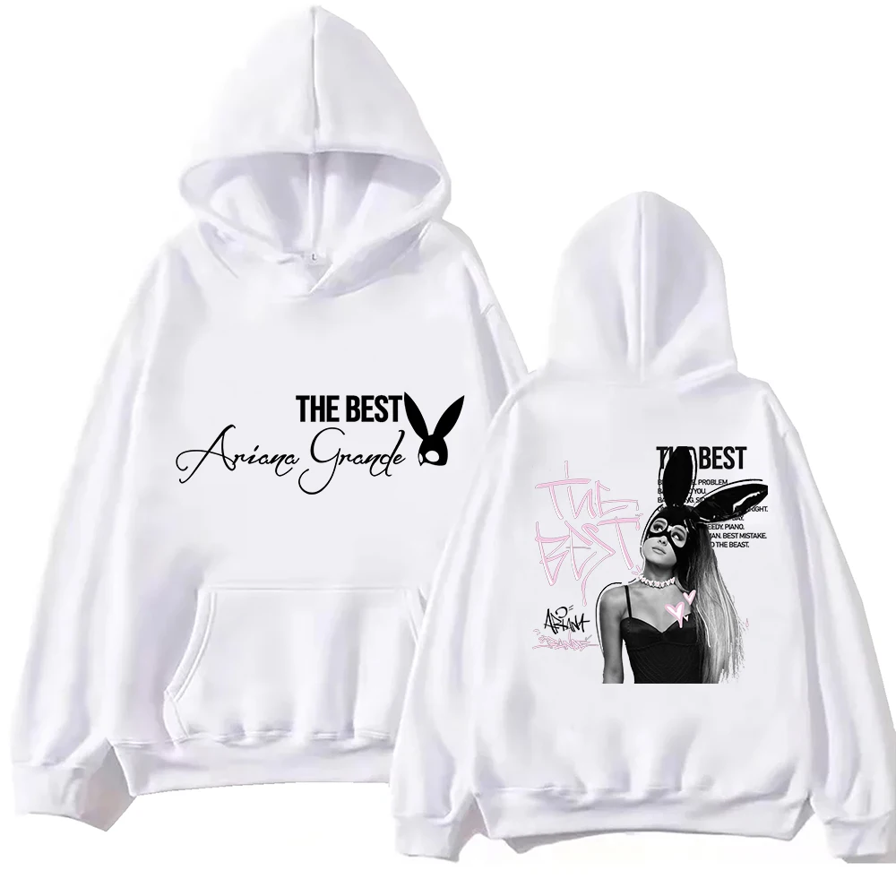 Ariana Grande The Best Hoodie Harajuku Hip Hop Pullover Fans Gift Oversized Tops Sweatshirt Loose Classic Simple Long Sleeve