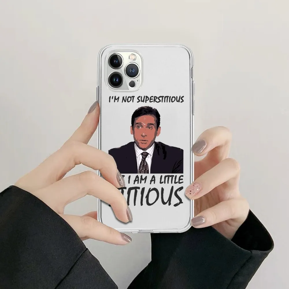 Funny Michael Scott The Office Phone Case For iPhone 16 15 14 13 12 11 Pro Max Mini 16 15 14 Plus Transparent Soft TPU Case