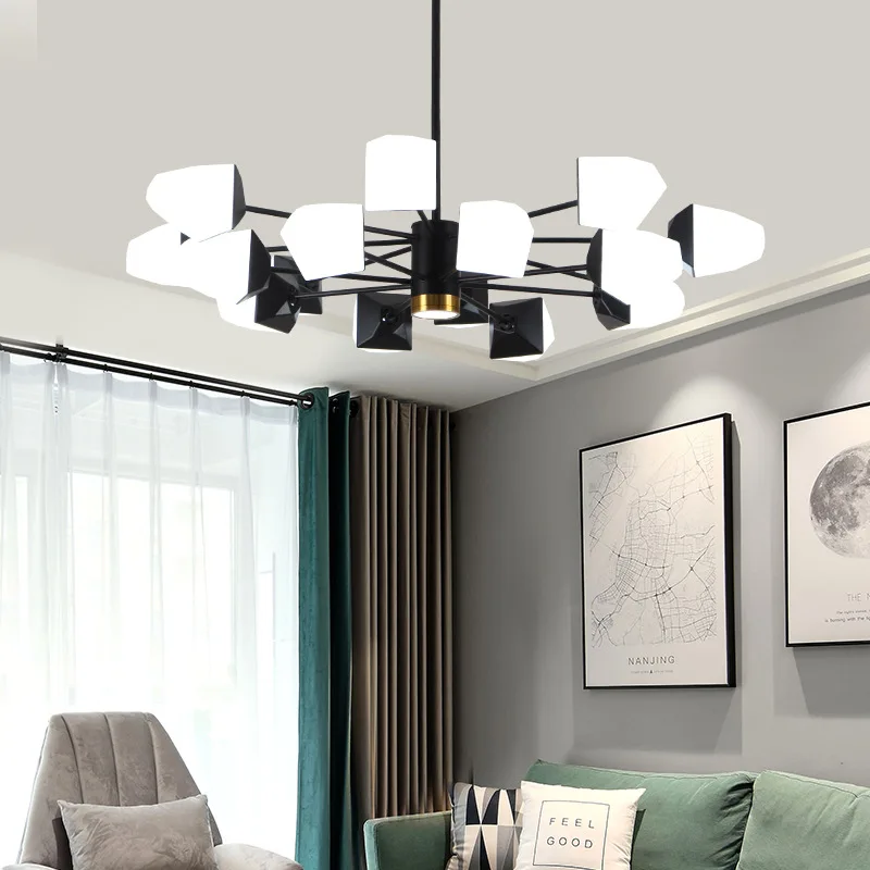 Nordic led ceiling chandeliers dining rooms bedrooms ice cube lights and modern living room chandelier household magic bean lamp