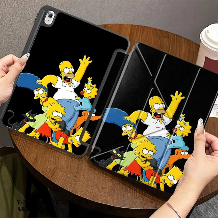 S-Simpsons Sleepy With Pen Slot Cover Tablet Case For Samsung For Galaxy Tab S9+ S9 FE S7+ S8+ 12.4 inch A11 Plus S6 Lite 10.4