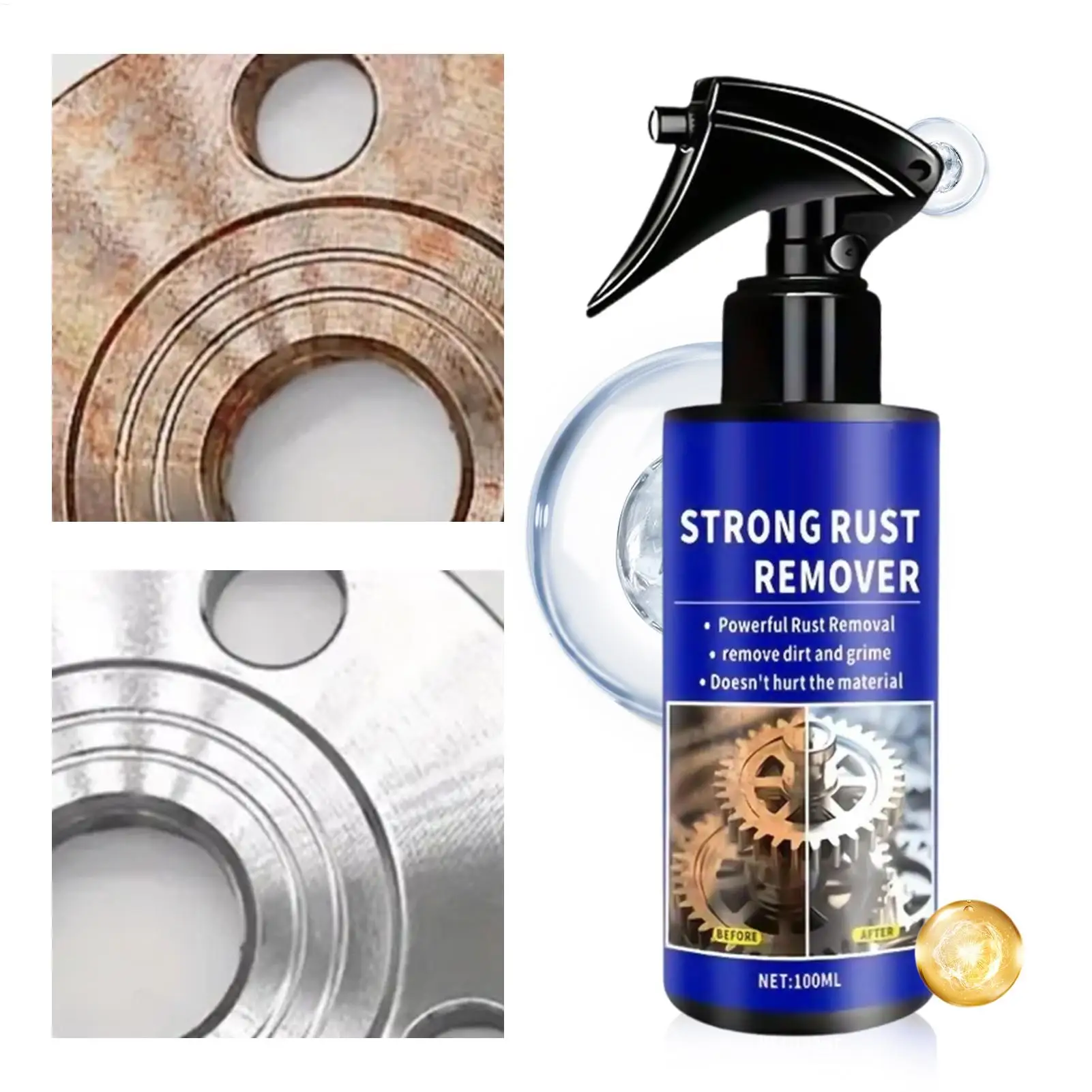 

Rust Remover Spray for Car 100ml Derusting Solution Car Iron Remover Spray for Household Vehicles Sedans SUVs RVs Trucks