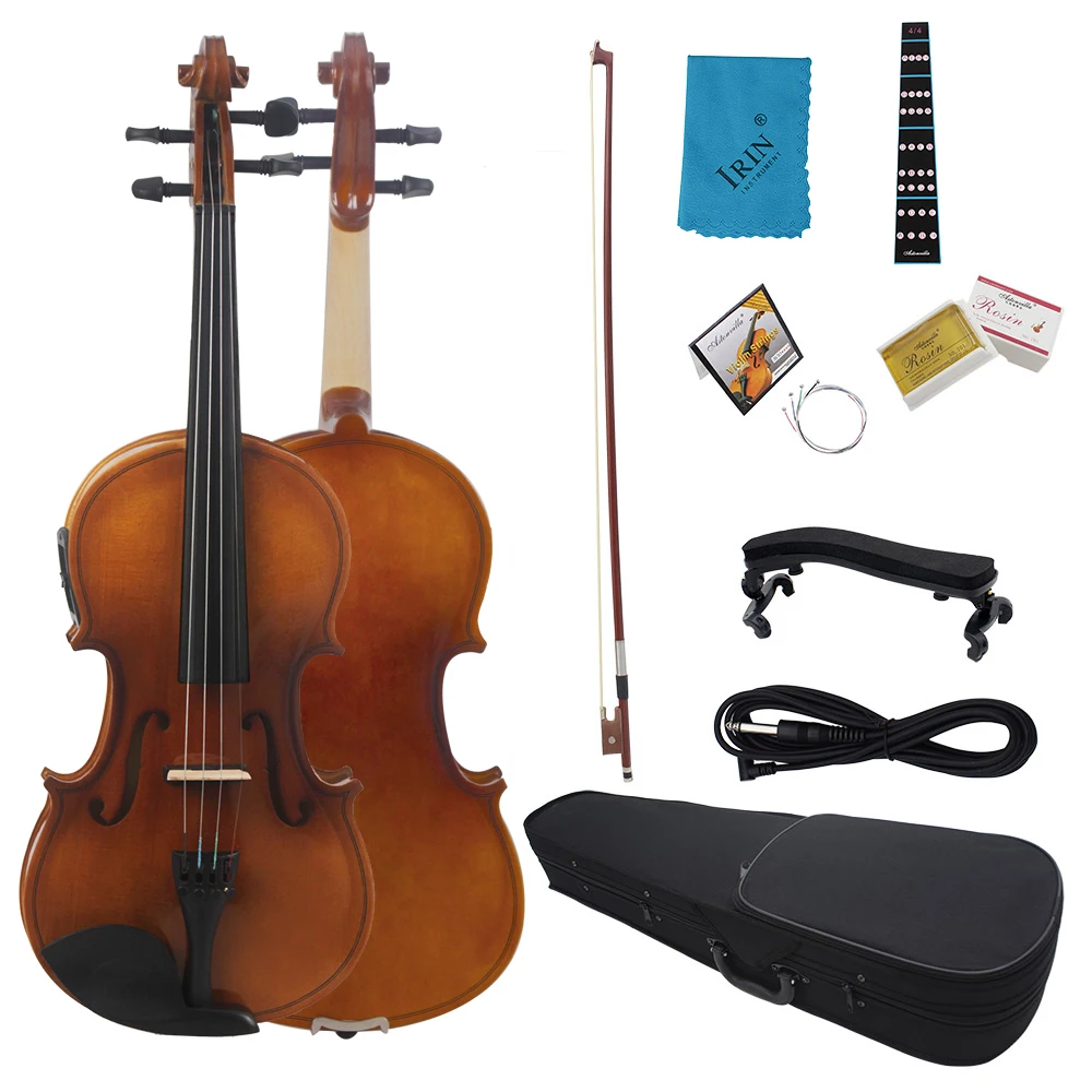 

IRIN 4/4 Full Size Acoustic EQ Electric Violin Vintage Surface Maple Back Stringed Instrument With Accessories For Beginners