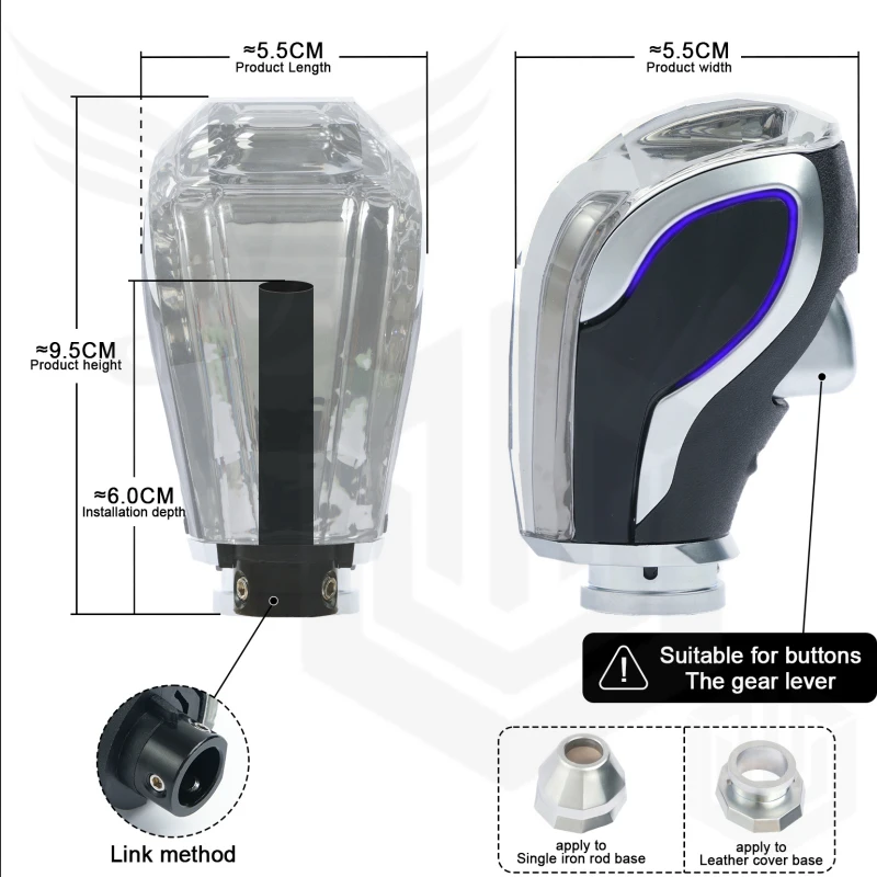 LED breathing light for Ford Focus/Escape/Fiesta/Escort/Edge/Mondeo/Crystal illuminated gear shift head Crystal shift knob