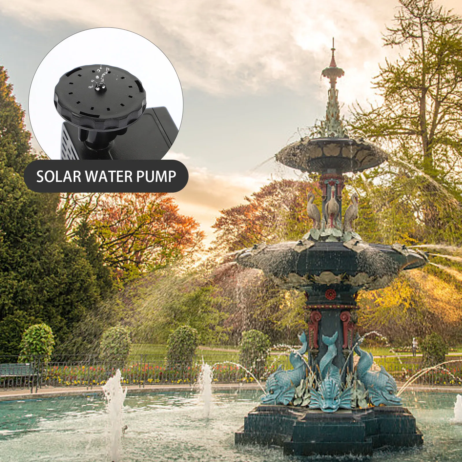 

1Set Solar Fountain Pump for Garden Pond Outdoor Water Feature Small Submersible Solar Powered Circulation Pump with LED Light
