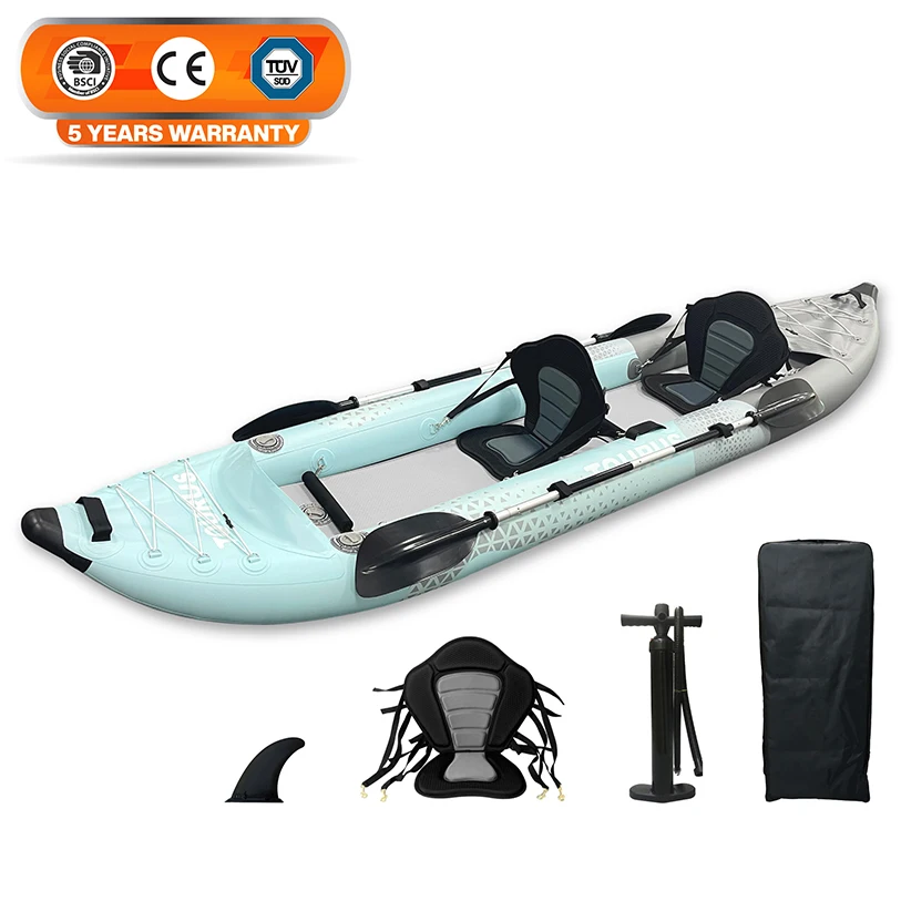 3 Meters 4m Length Patent Design 1or 2 Persons Rigid Inflatable Canoe Drop Stitch Kayak Kayak Fishing